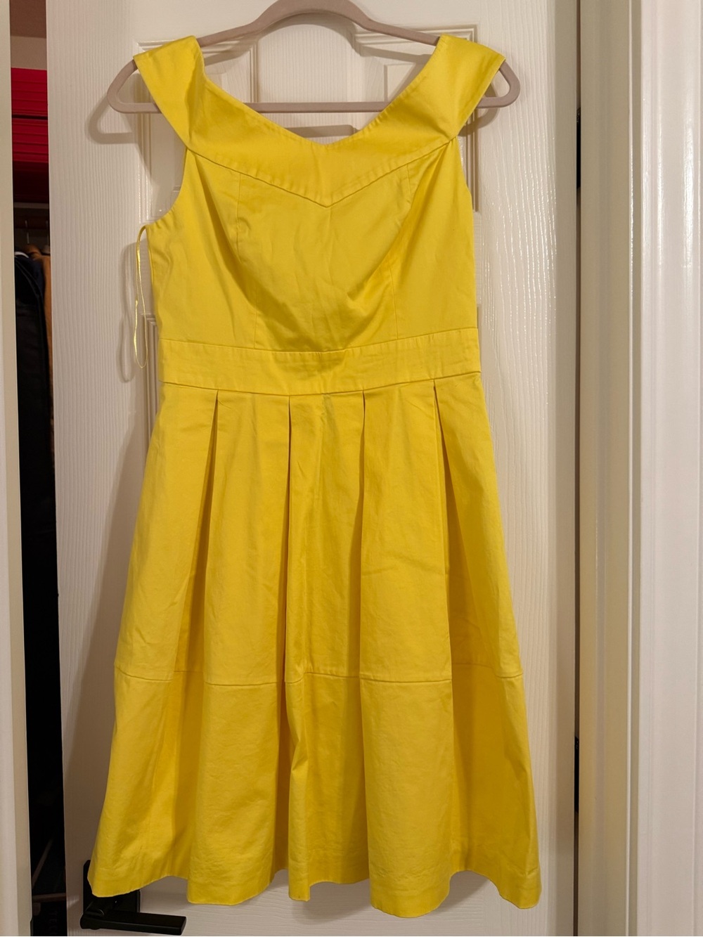 Ted Baker Yellow Fit-and-Flare Pleated Dress